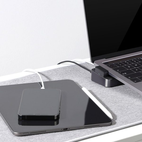 1019359-11-podstawka-wielofunkcyjny-hub-do-macbook-joyroom-hurtownia-sklep.jpg Daudzfunkcionāls centrmezgla statīvs MacBook Pro USB-C USB 3.0 RJ45 HDMI Thunderbolt pelēks