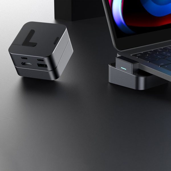 1019359-4-podstawka-wielofunkcyjny-hub-do-macbook-joyroom-hurtownia-sklep.jpg Daudzfunkcionāls centrmezgla statīvs MacBook Pro USB-C USB 3.0 RJ45 HDMI Thunderbolt pelēks
