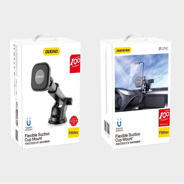 Magnētiskais automašīnas telefona turētājs ar teleskopisku sviru, melns