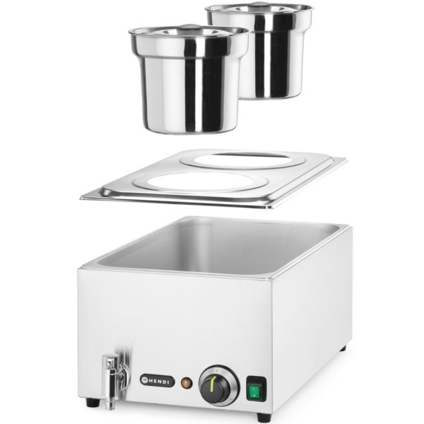 201473-5-hendi-bemar-elektryczny-podgrzewacz-do-zup-hurtownia-dropshipping.jpg Elektriskais zupas sildītājs Bain-marie ar traukiem 2 x 4 l 1000 W
