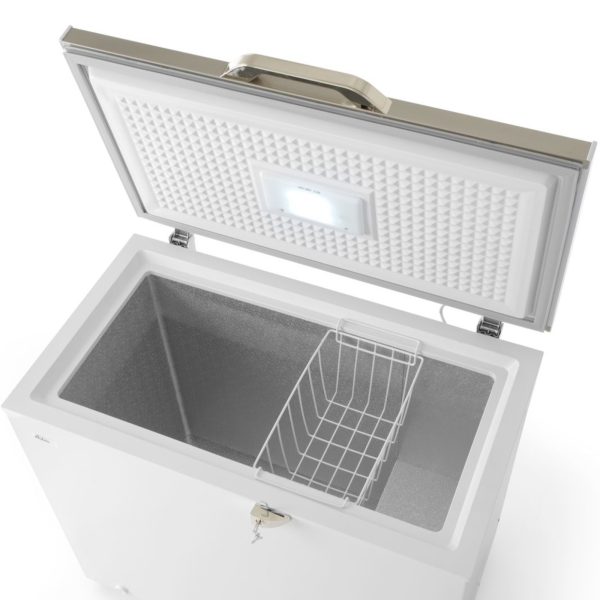 233856-5-hendi-zamrazarka-skrzyniowa-zamykana-na-klucz-hurtownia-dropshipping.jpg Noslēdzama saldētava ar LED apgaismojumu, 190 l, 120 W