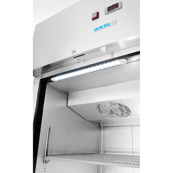 236673-10-hendi-szafa-chlodnicza-1-drzwiowa-4-polki-stal-hurtownia-dropshipping.jpg Aukstuma skapis, viendurvju ledusskapis, 4 plaukti, TĒRAUDS, GN 2/1, 465 l, 250 W