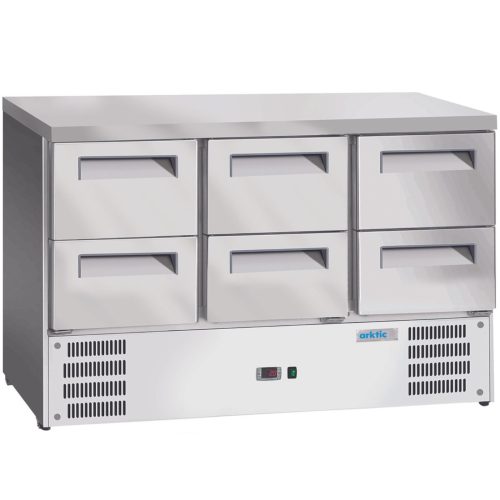 Aukstuma galds ar 6 atvilktnēm GN 1/1 368 l 304 P 1365x700x855 mm