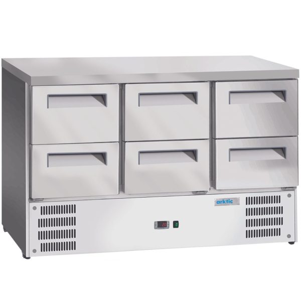 236772-1-hendi-stol-chlodniczy-6-szuflad-gn-1-1-368-l-hurtownia-dropshipping.jpg Aukstuma galds ar 6 atvilktnēm GN 1/1 368 l 304 P 1365x700x855 mm