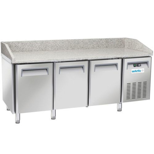 236796-1-hendi-stol-chlodniczy-do-pizzy-z-granitowym-hurtownia-dropshipping.jpg Picas galds ar atdzesēšanas funkciju, granīta virsmu un malu, 3 durvis, 186 l, 450 W