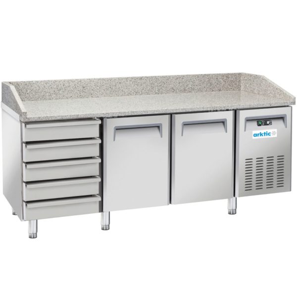 Picas galds ar atdzesēšanas funkciju un granīta virsmu, 2 nodalījumi, 6 atvilktnes, 362 l, 210 W
