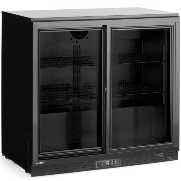 Bāra ledusskapis ar 2 bīdāmām durvīm LED 158 l 160 W 90x52x87 cm