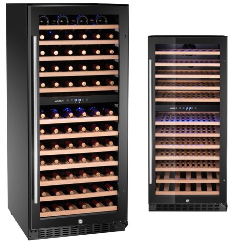 2 zonu vīna dzesētājs 124 pudelēm, 265 l, 570x595x1400 mm
