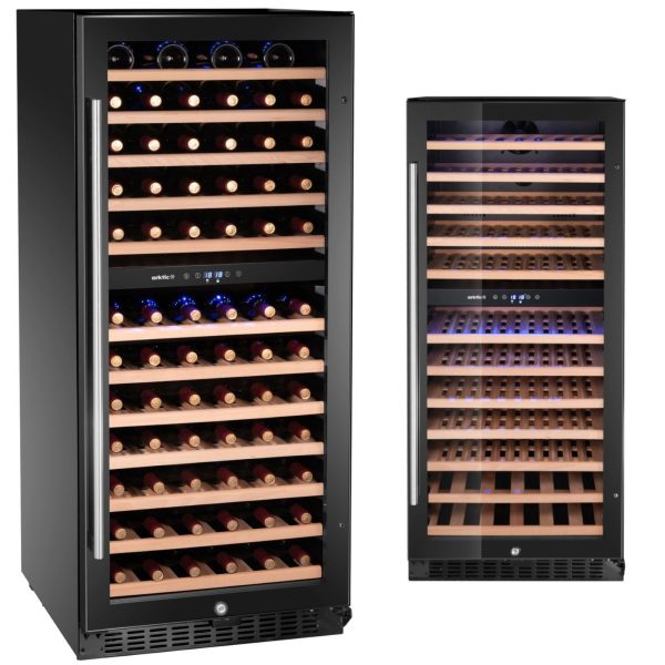 2 zonu vīna dzesētājs 124 pudelēm, 265 l, 570x595x1400 mm