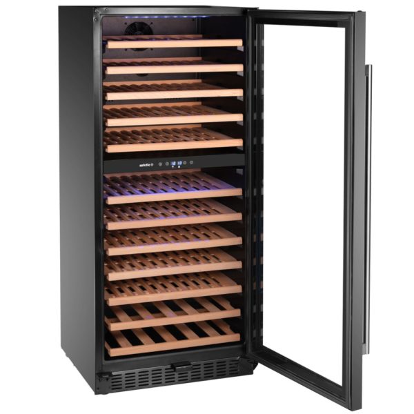 2 zonu vīna dzesētājs 124 pudelēm, 265 l, 570x595x1400 mm