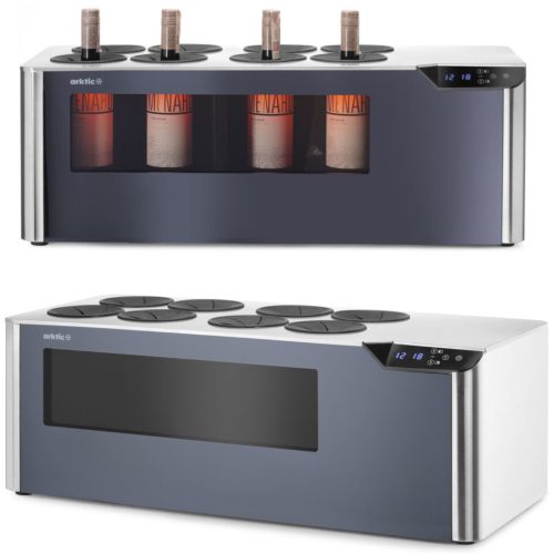 237380-1-hendi-chlodziarka-do-wina-dwustrefowa-nastawna-hurtownia-dropshipping.jpg Divzonu vīna dzesētājs, regulējams 8 pudelēm, LED, 60 W