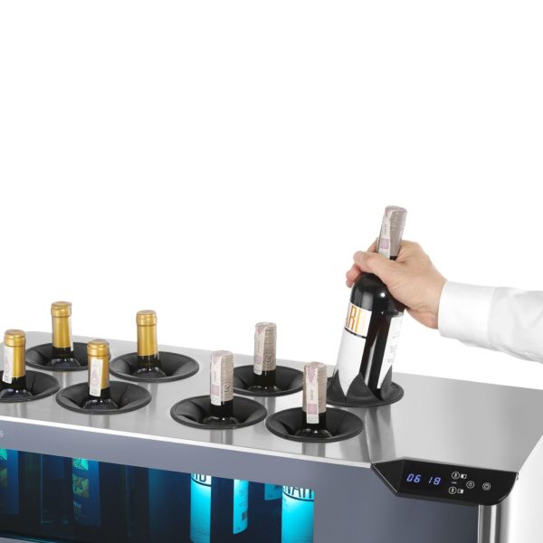 Divzonu vīna dzesētājs, regulējams 8 pudelēm, LED, 60 W