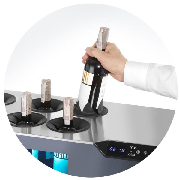 Divzonu vīna dzesētājs, regulējams 8 pudelēm, LED, 60 W