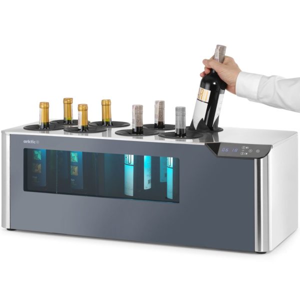 Divzonu vīna dzesētājs, regulējams 8 pudelēm, LED, 60 W