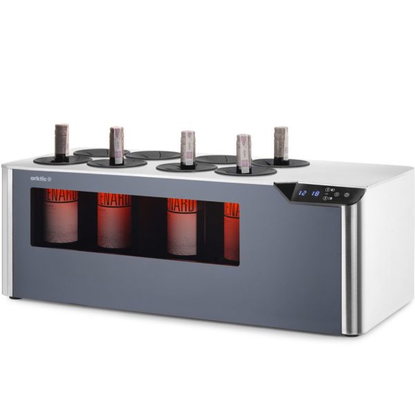 Divzonu vīna dzesētājs, regulējams 8 pudelēm, LED, 60 W