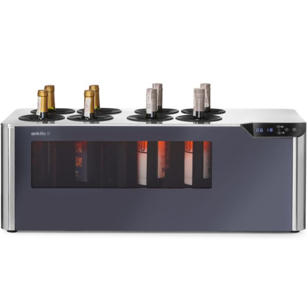 Divzonu vīna dzesētājs, regulējams 8 pudelēm, LED, 60 W