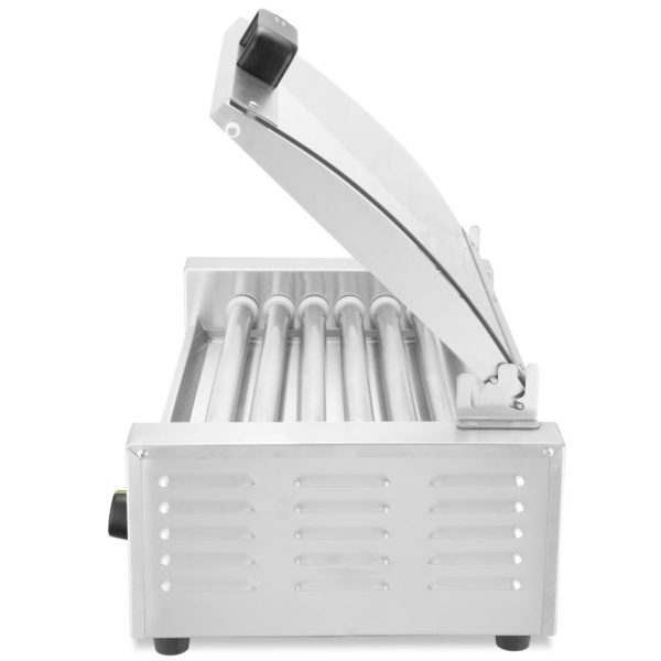 Hotdogu rullīšu sildītājs ar vāku, 7 ruļļi, 45 cm, 620 W