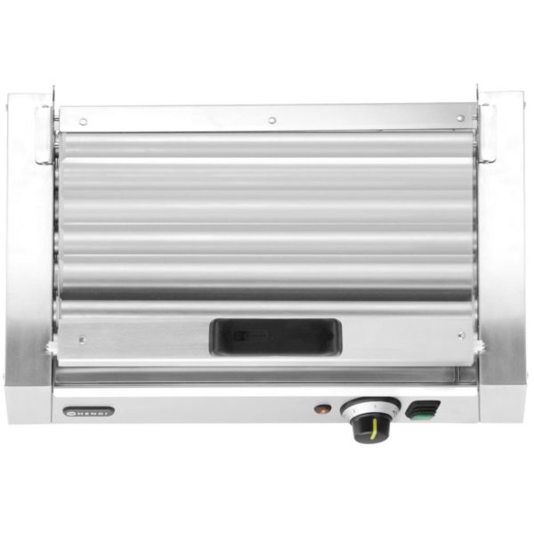 Hotdogu rullīšu sildītājs ar vāku, 7 ruļļi, 45 cm, 620 W