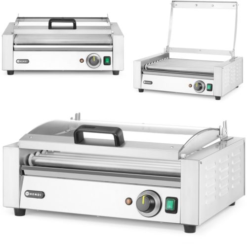 Hotdogu rullīšu sildītājs ar vāku, 9 rullīši, 45 cm, 790 W