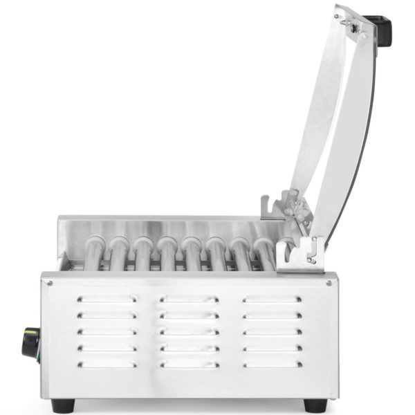 Hotdogu rullīšu sildītājs ar vāku, 9 rullīši, 45 cm, 790 W