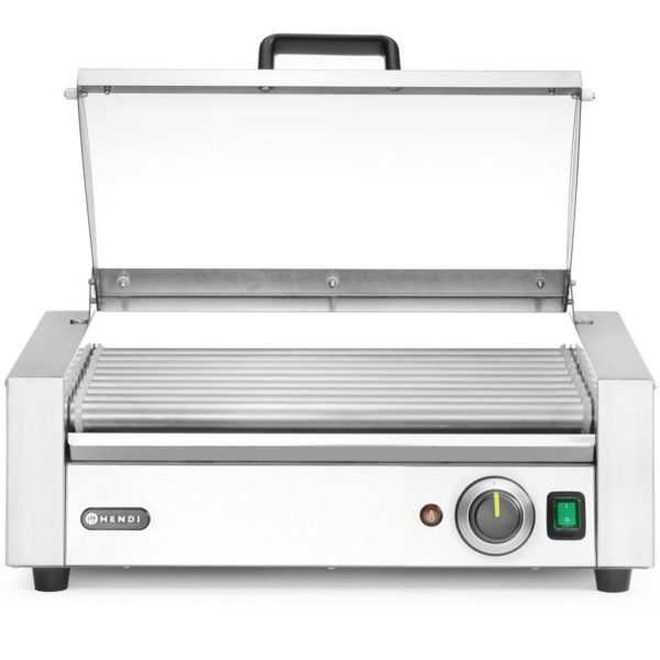 Hotdogu rullīšu sildītājs ar vāku, 9 rullīši, 45 cm, 790 W