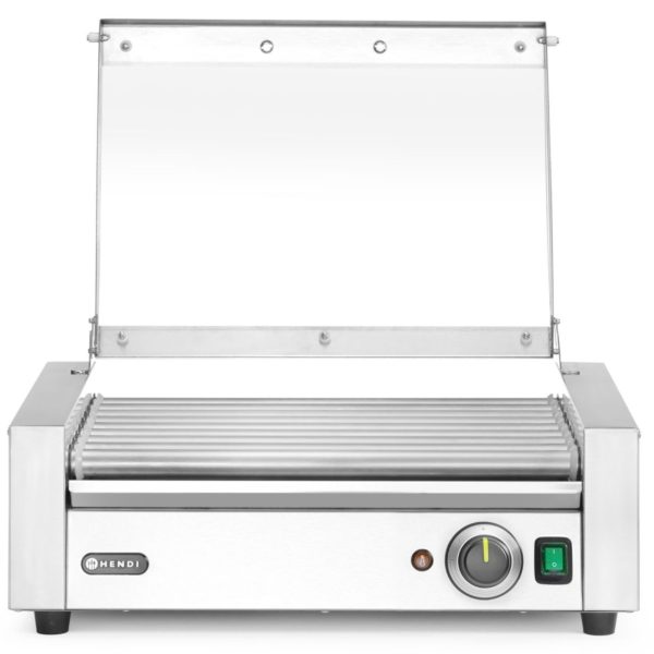 Hotdogu rullīšu sildītājs ar vāku, 9 rullīši, 45 cm, 790 W