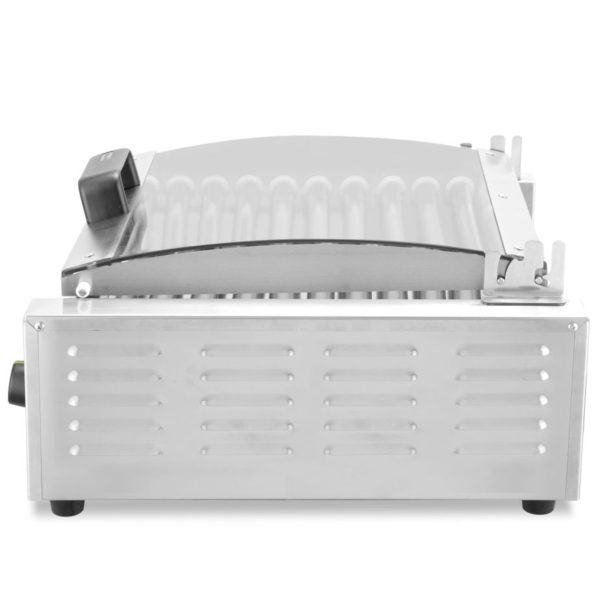 Divzonu hotdogu rullīšu grils ar vāku, 11 ruļļi, 45 cm, 980 W