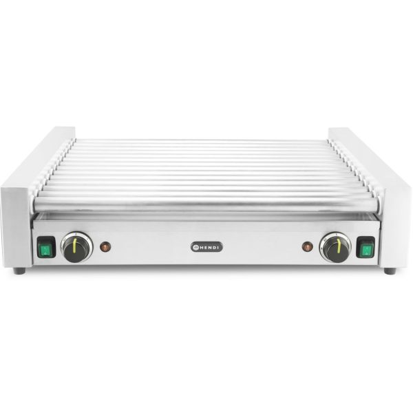 Rullveida grila sildītājs hotdogiem, divu zonu XL, 14 ruļļi, 65 cm, 2000 W