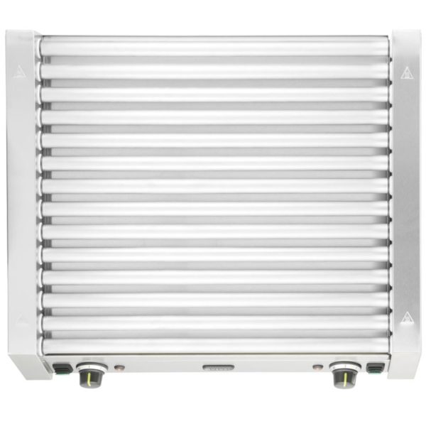 Rullveida grila sildītājs hotdogiem, divu zonu XL, 14 ruļļi, 65 cm, 2000 W