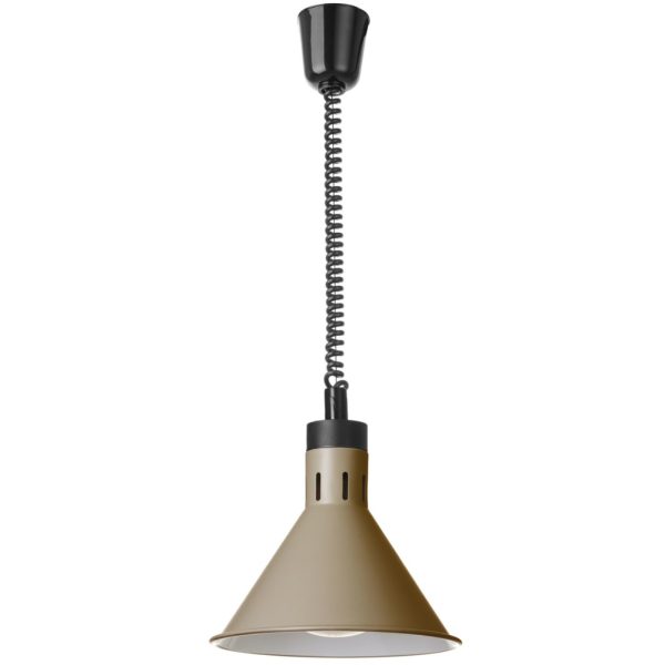 Koniska piekarināma ēdiena sildīšanas lampa, diametrs 275 mm, 250 W - bēša
