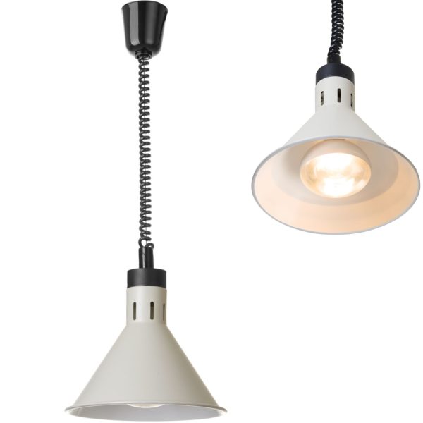 Koniska piekarināma ēdiena sildīšanas lampa, diametrs 275 mm, 250 W - balta