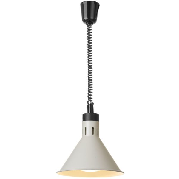 Koniska piekarināma ēdiena sildīšanas lampa, diametrs 275 mm, 250 W - balta