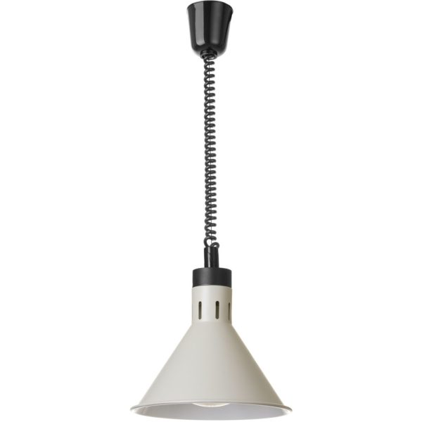 Koniska piekarināma ēdiena sildīšanas lampa, diametrs 275 mm, 250 W - balta