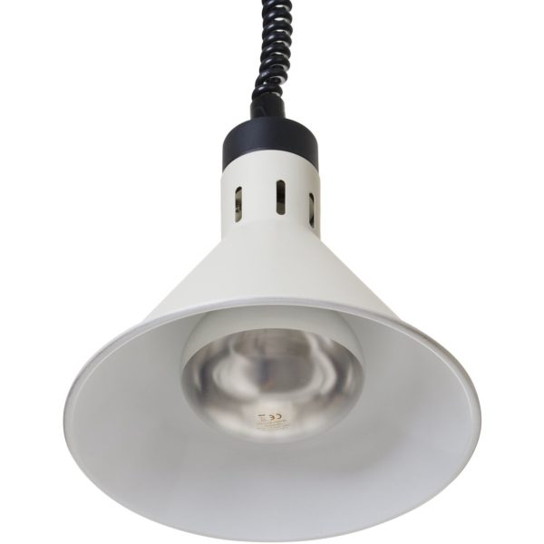 Koniska piekarināma ēdiena sildīšanas lampa, diametrs 275 mm, 250 W - balta