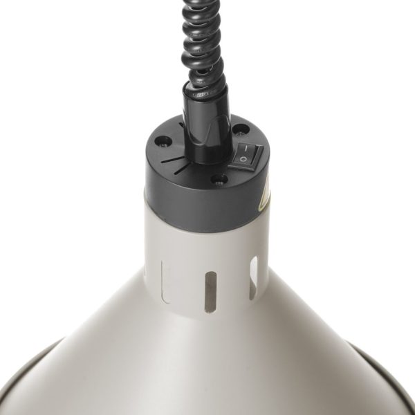 Koniska piekarināma ēdiena sildīšanas lampa, diametrs 275 mm, 250 W - balta