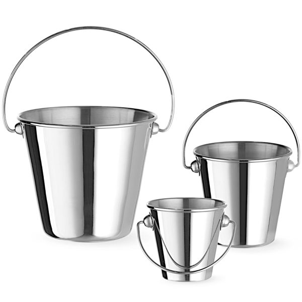 Mini tērauda spainis ar rokturi uzkodu pasniegšanai, diametrs 75x66 mm