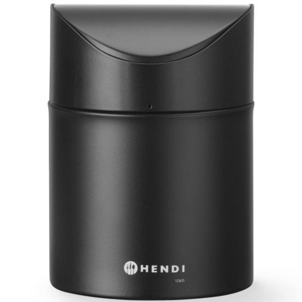 Atkritumu tvertne, galda grozs ar atveramu vāku, 1,2 l - melna