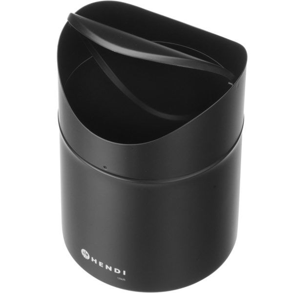 Atkritumu tvertne, galda grozs ar atveramu vāku, 1,2 l - melna