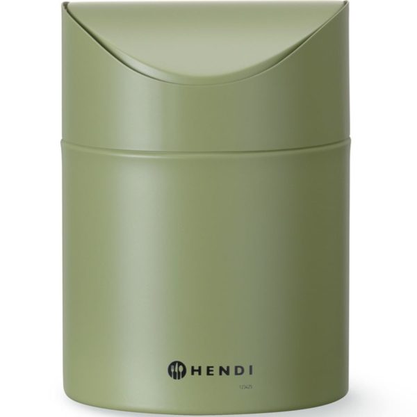 Atkritumu tvertne, galda grozs ar atveramu vāku, 1,2 l - zaļa