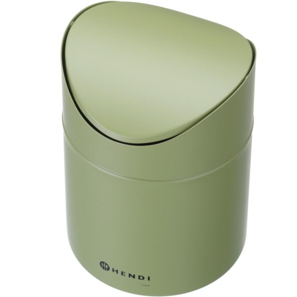 Atkritumu tvertne, galda grozs ar atveramu vāku, 1,2 l - zaļa