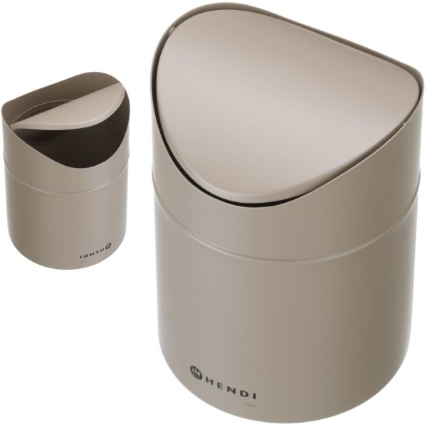 Atkritumu tvertne, galda grozs ar atveramu vāku, 1,2 l - bēša