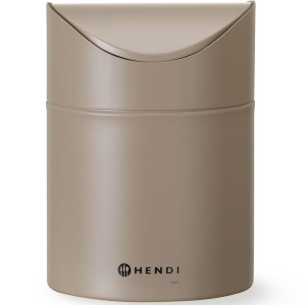 Atkritumu tvertne, galda grozs ar atveramu vāku, 1,2 l - bēša