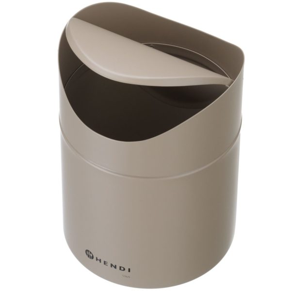 Atkritumu tvertne, galda grozs ar atveramu vāku, 1,2 l - bēša