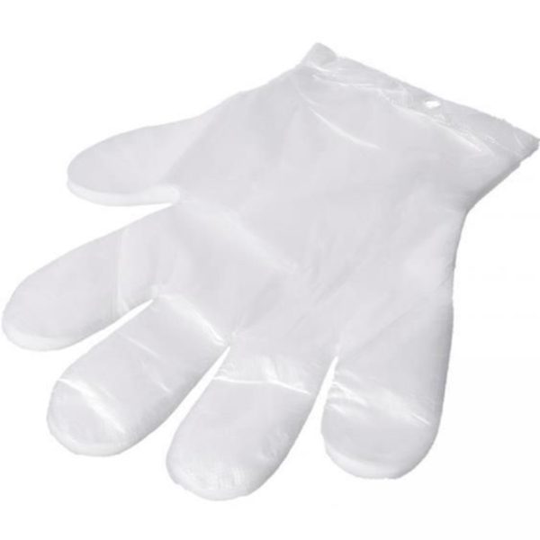 Universāli noplēšami aizsargfolijas cimdi uz pakaramā - 100 gab.