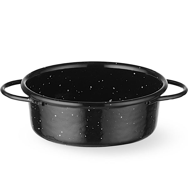 Apaļa emaljēta cepšanas panna ar rokturiem, diametrs 100x40 mm