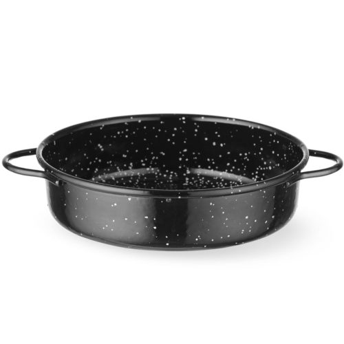 Apaļa emaljēta cepšanas panna ar rokturiem, diametrs 140x45 mm