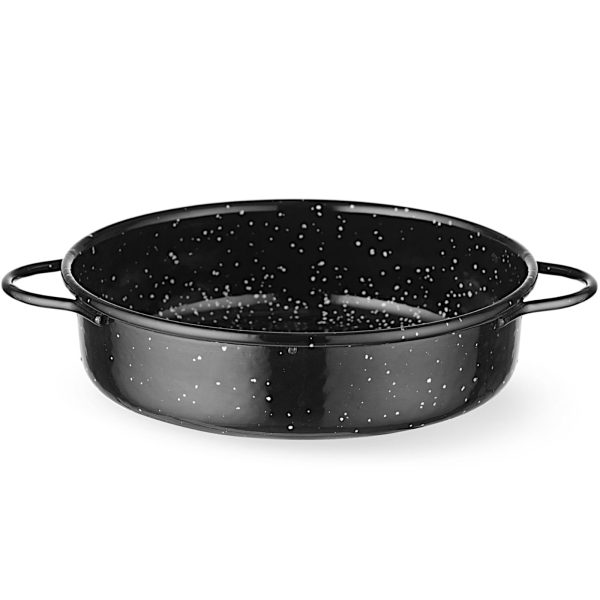 Apaļa emaljēta cepšanas panna ar rokturiem, diametrs 160x45 mm