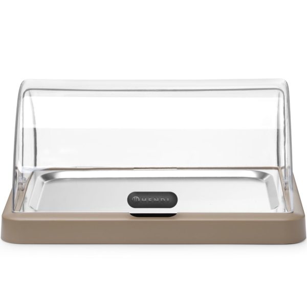 Dzesēšanas bufetes vitrīna ar rullējamu vāku Duo UNIQ - bēša