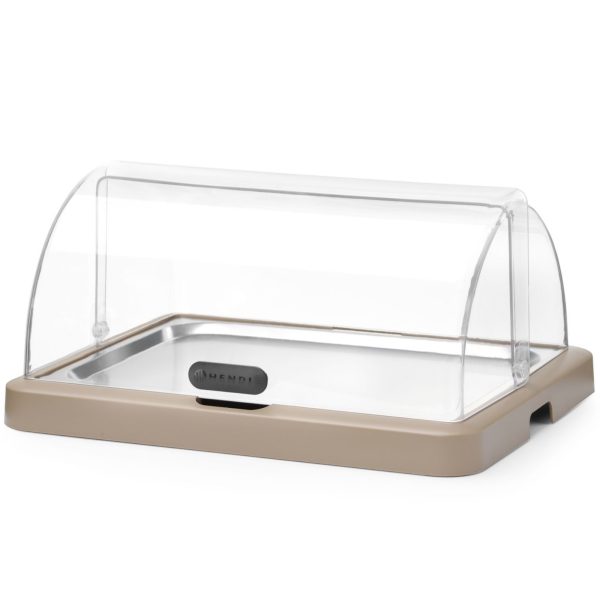 Dzesēšanas bufetes vitrīna ar rullējamu vāku Duo UNIQ - bēša