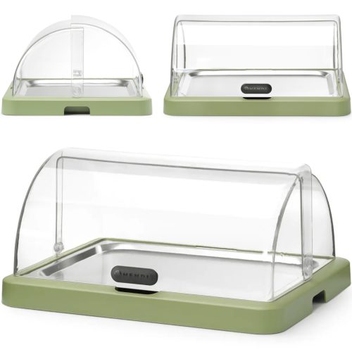 Dzesēšanas bufetes vitrīna ar rullējamu vāku Duo UNIQ - zaļa